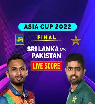 Sri Lankan players celebrate with the winners trophy after their win in Asia Cup