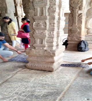 Lepakshi Temple - The hanging pillar that defies gravity.