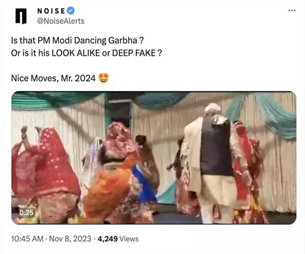 PM Modi warns about the misuse of deepfake AI after watching garba s reel