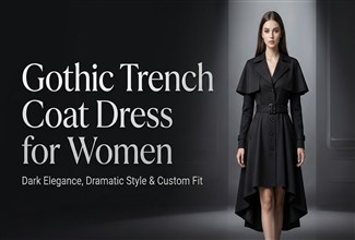 Gothic Trench Coat Dress for Women | Dark Elegance, Style & Custom Fit