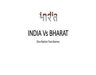 India vs Bharat