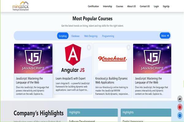 Different flexibility of courses in the MindStick Training platform 