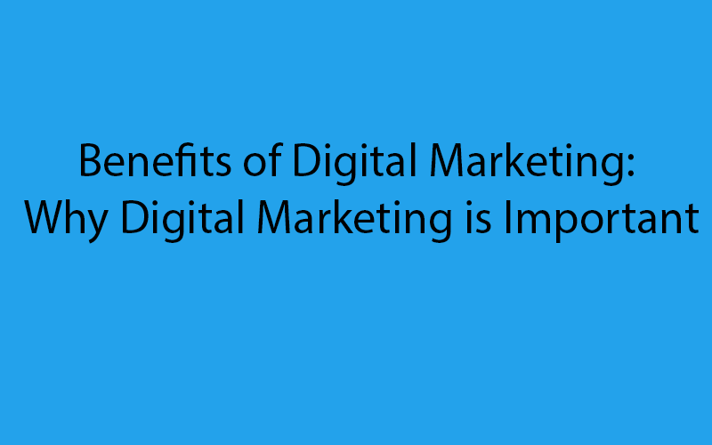 Benefits of Digital Marketing: Why Digital Marketing is Important