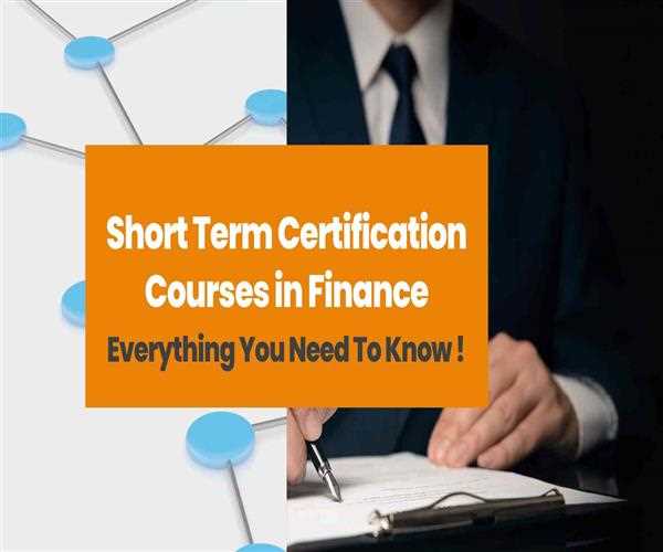 Institutions that provide short term certification courses in Finance